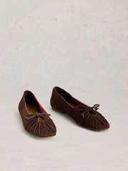 棕色 - White Stuff Lace Drop Back Ballerinas - 圖片 2/4