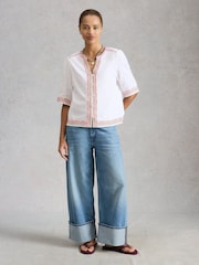 White Stuff White Lizzie Embroidered Top - Image 1 of 6
