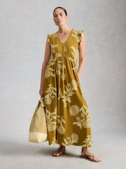 White Stuff Yellow Lorna Jersey Maxi Dress - Image 3 of 6