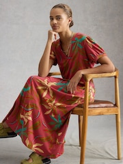 White Stuff Coral Pink Leah Jersey Dress - Image 4 of 6