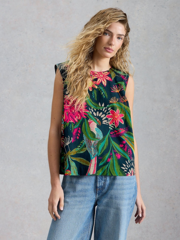 White Stuff Green Matilda Linen Vest - Image 2 of 6