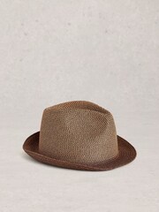 White Stuff Dark Natural Trilby Hat - Image 1 of 2