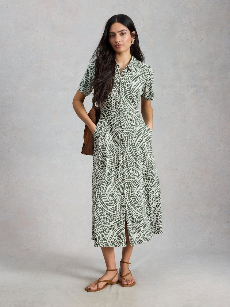 White Stuff Green Rua Jersey Shirt Dress - Image 1 of 6 White Stuff Green Rua Jersey Shirt Dress - Image 1 of 6