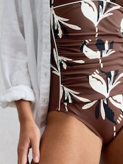 White Stuff Brown Splash Control Swimsuit - Image 4 of 6