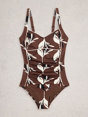 White Stuff Brown Splash Control Swimsuit - Image 5 of 6