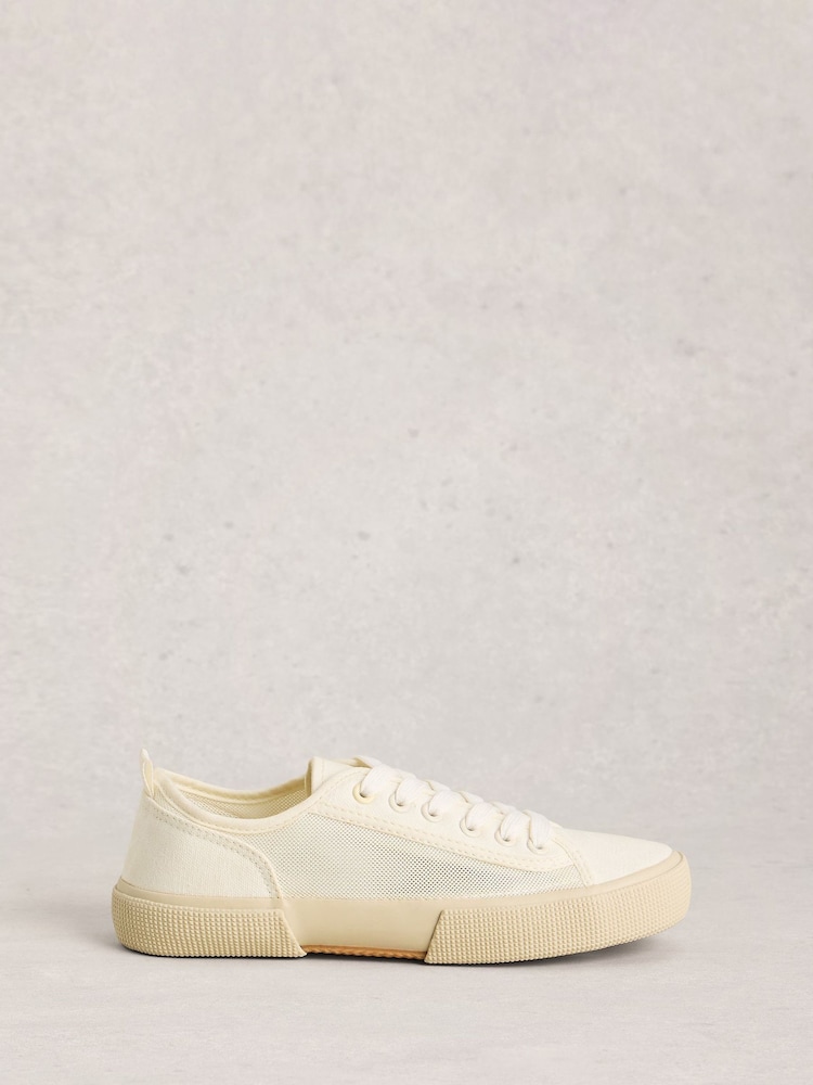 White Stuff White Pippa Mesh Lace Up Trainers - Image 1 of 4