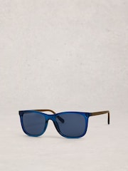 White Stuff Blue Wayfarer Sunglasses - Image 2 of 4