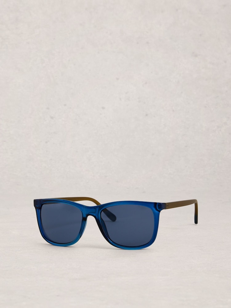 White Stuff Blue Wayfarer Sunglasses - Image 2 of 4