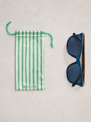 White Stuff Blue Wayfarer Sunglasses - Image 3 of 4