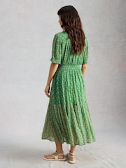 White Stuff Green Yuki Midi Dress - Image 2 of 6