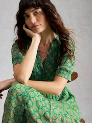 White Stuff Green Yuki Midi Dress - Image 4 of 6