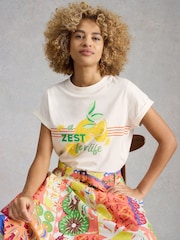 White Stuff White Gina Graphic T-Shirt - Image 3 of 6