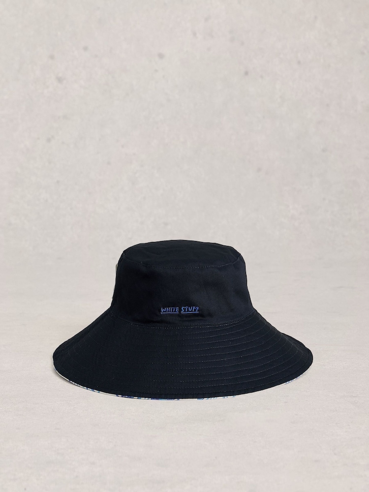 White Stuff Blue Reversible Bucket Hat - Image 1 of 3 White Stuff Blue Reversible Bucket Hat - Image 1 of 3