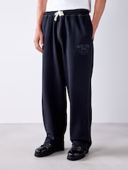Black Loopback Relax Fit Graphic Joggers - Image 1 of 6