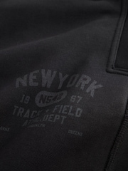 Black Loopback Relaxed Fit Graphic Joggers - Image 9 of 9