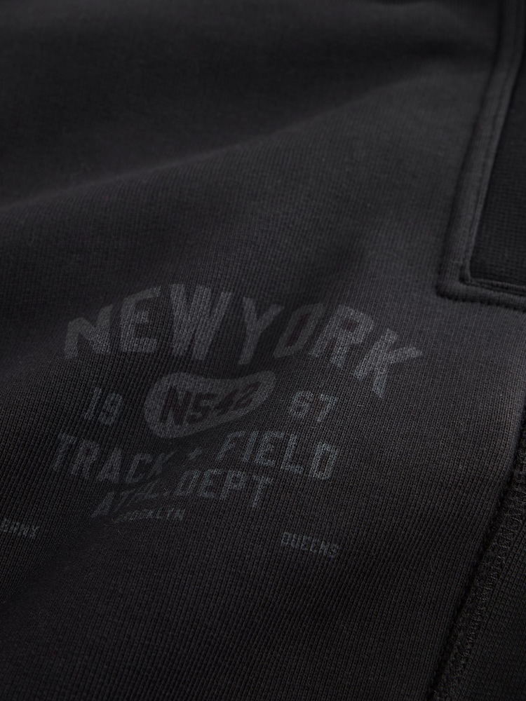 Black Loopback Relaxed Fit Graphic Joggers - Image 9 of 9 Black Loopback Relaxed Fit Graphic Joggers - Image 9 of 9