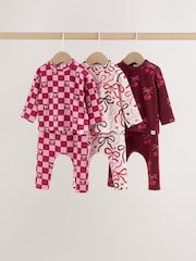 Burgundy Red Bow Baby Long Sleeve Top And Leggings 6 Piece Set (0mths-2yrs) - Image 1 of 13