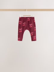 Burgundy Red Bow Baby Long Sleeve Top And Leggings 6 Piece Set (0mths-2yrs) - Image 10 of 13