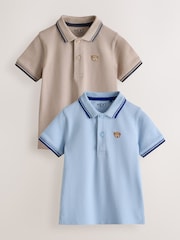 Blue/Neutral Polo Shirts 2 Pack (3mths-7yrs) - Image 1 of 6