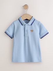 Blue/Neutral Polo Shirts 2 Pack (3mths-7yrs) - Image 2 of 6