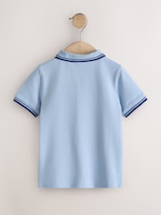Blue/Neutral Polo Shirts 2 Pack (3mths-7yrs) - Image 4 of 6