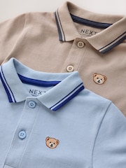 Blue/Neutral Polo Shirts 2 Pack (3mths-7yrs) - Image 5 of 6