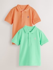 Green/Orange Polo Shirts 2 Pack (3mths-7yrs) - Image 1 of 6