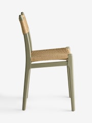 Set of 2 Sage Green Otto Rattan Wood Dining Chairs - Image 5 of 7