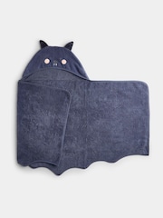 JoJo Maman Bébé Grey Bat Large Hooded Towel - Image 1 of 4