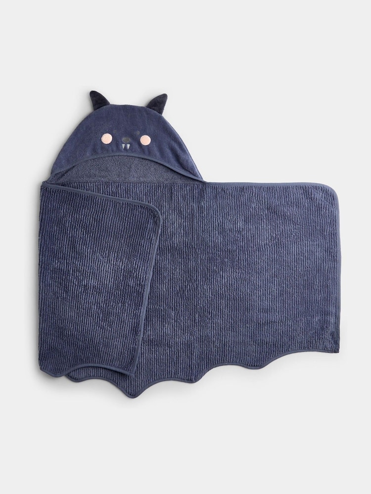 JoJo Maman Bébé Grey Bat Large Hooded Towel - Image 1 of 4 JoJo Maman Bébé Grey Bat Large Hooded Towel - Image 1 of 4