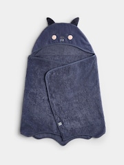 JoJo Maman Bébé Grey Bat Large Hooded Towel - Image 2 of 4