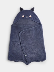 JoJo Maman Bébé Grey Bat Hooded Towel - Image 5 of 7