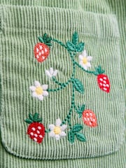 Jojo Maman Bébé Sage Green Strawberry Embroidered Collar Cord Dress - Image 4 of 4