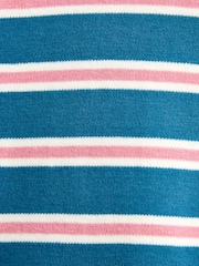 JoJo Maman Bébé Blue Stripe Long Sleeve Jersey Dress - Image 4 of 4