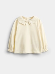 JoJo Maman Bébé Ivory Broderie Collar Top - Image 1 of 4