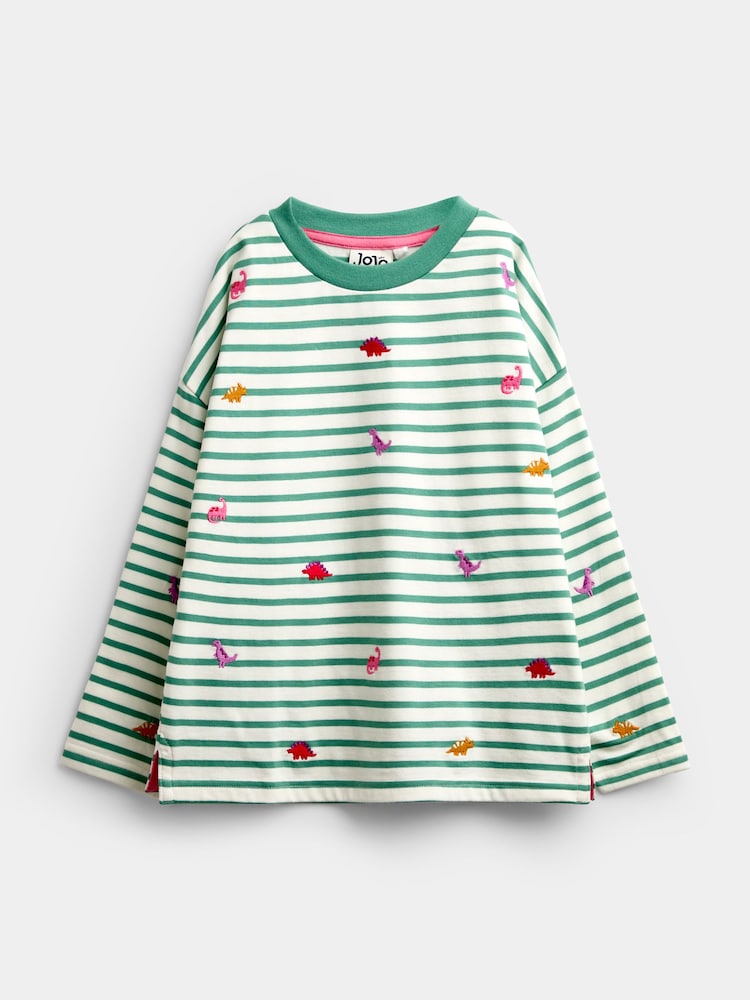 Jojo Maman Bébé Green Dino Embroidered Top - Image 1 of 4 Jojo Maman Bébé Green Dino Embroidered Top - Image 1 of 4