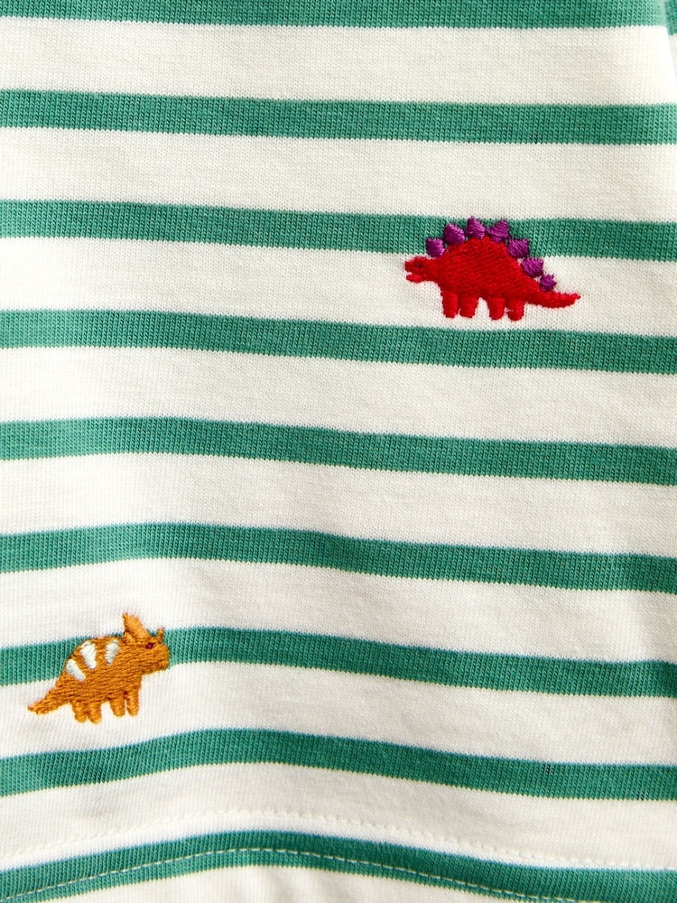 Jojo Maman Bébé Green Dino Embroidered Top - Image 4 of 4 Jojo Maman Bébé Green Dino Embroidered Top - Image 4 of 4