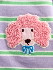 JoJo Maman Bébé Lilac Purple Dog Appliqué Rugby Shirt - Image 4 of 4