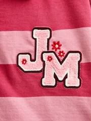 JoJo Maman Bébé Pink Stripe Appliqué Rugby Shirt - Image 5 of 5
