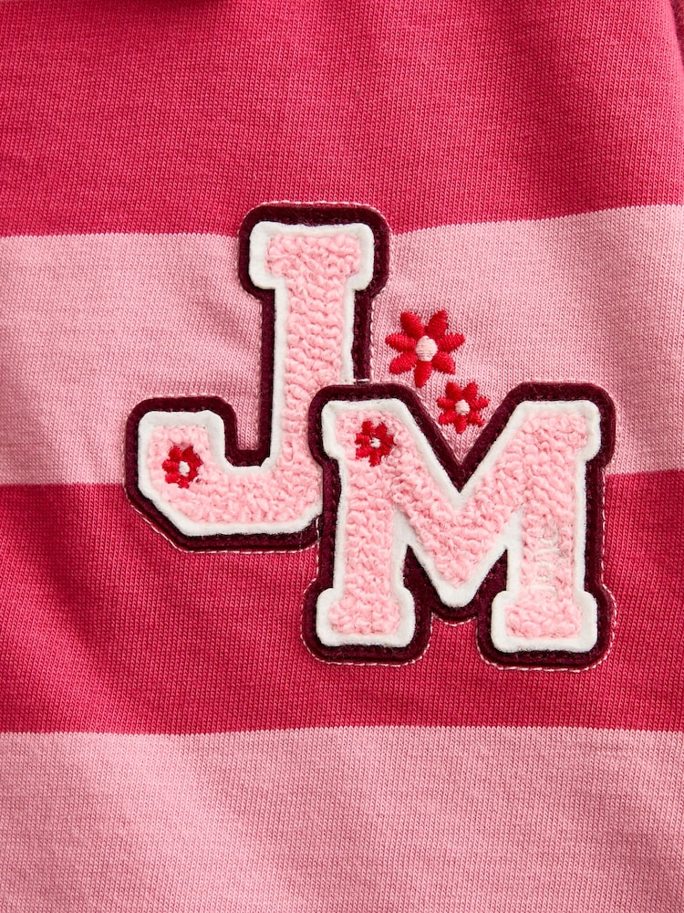 JoJo Maman Bébé Pink Stripe Appliqué Rugby Shirt - Image 5 of 5 JoJo Maman Bébé Pink Stripe Appliqué Rugby Shirt - Image 5 of 5