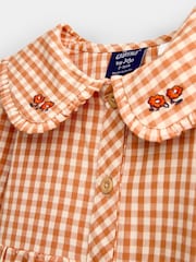 Jojo Maman Bébé Rust Orange Gingham The Gruffalo Button Through Dress - Image 4 of 4