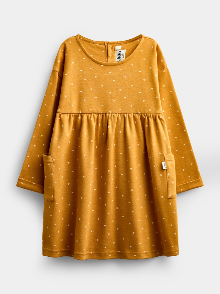 Jojo Maman Bébé Mustard Yellow Spot Jersey Dress - Image 1 of 4 Jojo Maman Bébé Mustard Yellow Spot Jersey Dress - Image 1 of 4
