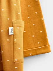 Jojo Maman Bébé Mustard Yellow Spot Jersey Dress - Image 3 of 4