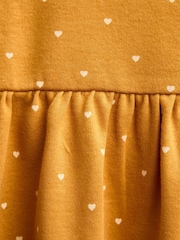 Jojo Maman Bébé Mustard Yellow Spot Jersey Dress - Image 4 of 4