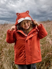 JoJo Maman Bébé Orange Fox Parka Jacket - Image 1 of 6