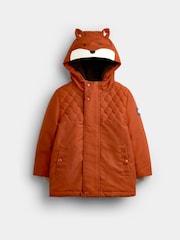 JoJo Maman Bébé Orange Fox Parka Jacket - Image 2 of 6