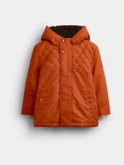JoJo Maman Bébé Orange Fox Parka Jacket - Image 3 of 6