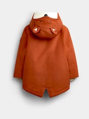 JoJo Maman Bébé Orange Fox Parka Jacket - Image 4 of 6