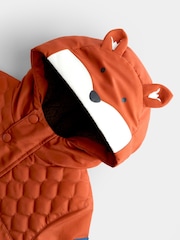JoJo Maman Bébé Orange Fox Parka Jacket - Image 5 of 6