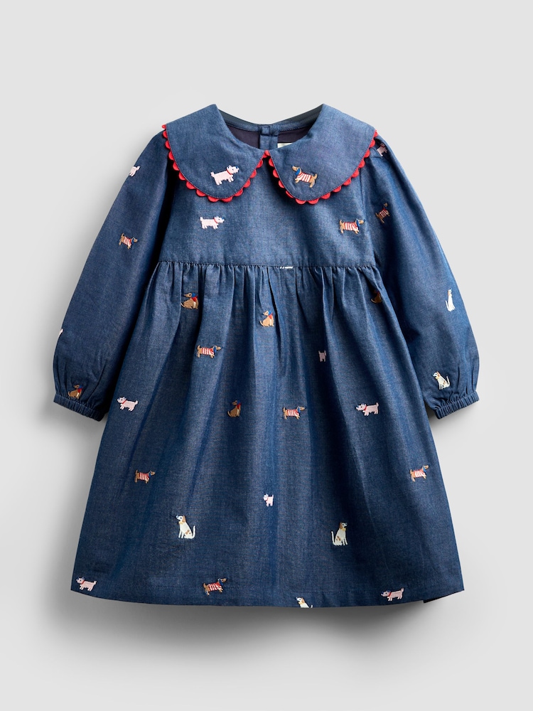 JoJo Maman Bébé Embroidered Dress - Imaginea 2 din 5 JoJo Maman Bébé Embroidered Dress - Imaginea 2 din 5